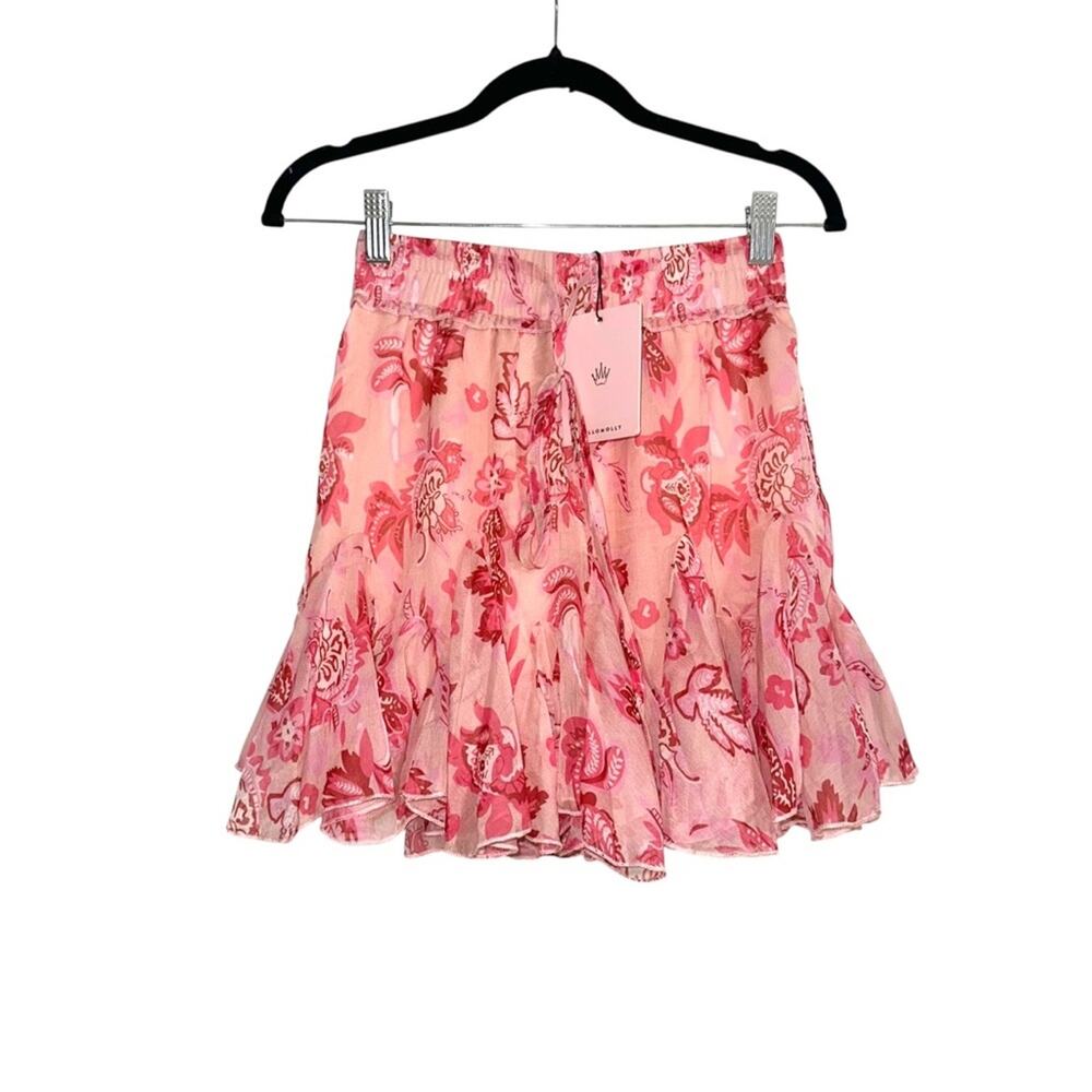 NWT Hello Molly Swish It Pink Floral Mini Skirt SMALL - Picture 3 of 8